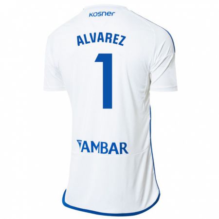 Kandiny Hombre Camiseta Cristian Álvarez #1 Blanco 1ª Equipación 2023/24 La Camisa México