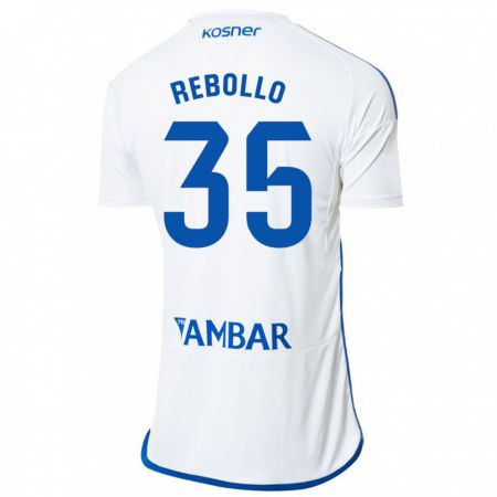 Kandiny Uomo Maglia Dani Rebollo #35 Bianco Kit Gara Home 2023/24 Maglietta