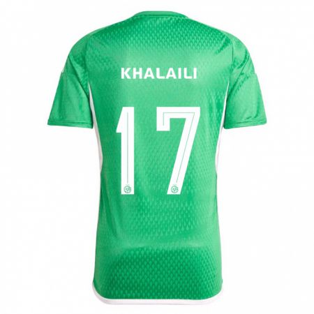 Kandiny Hombre Camiseta Iyad Khalaili #17 Blanco Azul 1ª Equipación 2023/24 La Camisa