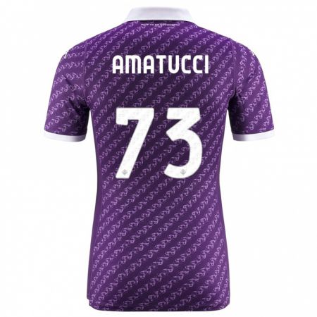 Kandiny Herren Lorenzo Amatucci #73 Violett Heimtrikot Trikot 2023/24 T-Shirt Österreich