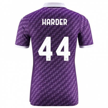 Kandiny Herren Jonas Harder #44 Violett Heimtrikot Trikot 2023/24 T-Shirt Österreich