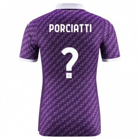 Kandiny Uomo Maglia Filippo Porciatti #0 Viola Kit Gara Home 2023/24 Maglietta