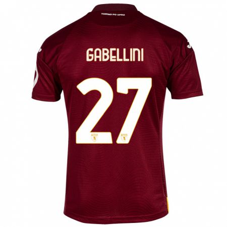 Kandiny Uomo Maglia Tommaso Gabellini #27 Rosso Scuro Kit Gara Home 2023/24 Maglietta