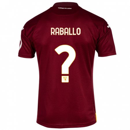 Kandiny Uomo Maglia Alessio Raballo #0 Rosso Scuro Kit Gara Home 2023/24 Maglietta