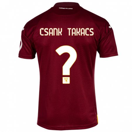 Kandiny Uomo Maglia Kristóf Csánk-Takács #0 Rosso Scuro Kit Gara Home 2023/24 Maglietta