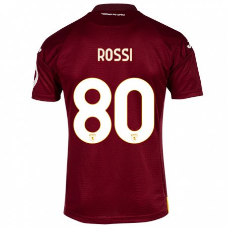 Kandiny Uomo Maglia Simone Rossi #80 Rosso Scuro Kit Gara Home 2023/24 Maglietta