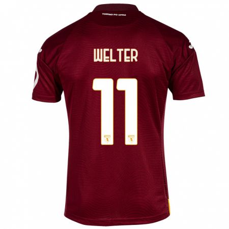 Kandiny Uomo Maglia Francesca Welter #11 Rosso Scuro Kit Gara Home 2023/24 Maglietta