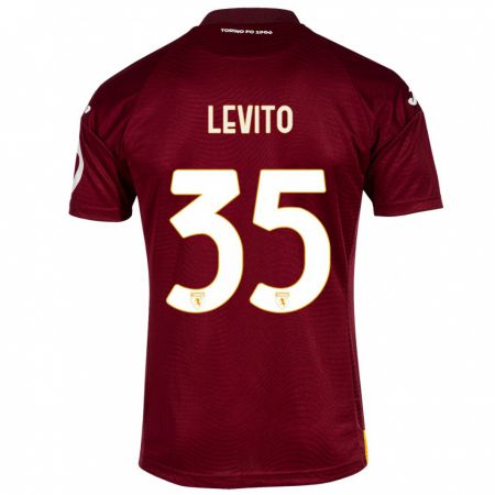 Kandiny Uomo Maglia Isabeau Levito #35 Rosso Scuro Kit Gara Home 2023/24 Maglietta