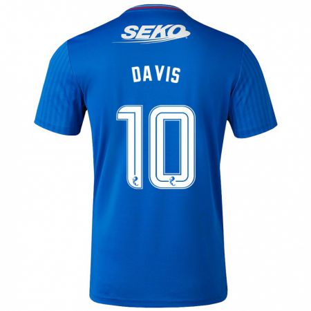 Kandiny Uomo Maglia Steven Davis #10 Blu Kit Gara Home 2023/24 Maglietta