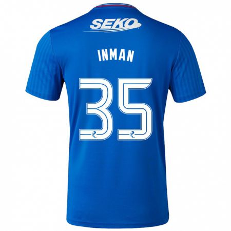 Kandiny Uomo Maglia Lucy Inman #35 Blu Kit Gara Home 2023/24 Maglietta