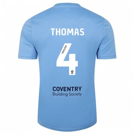 Kandiny Uomo Maglia Bobby Thomas #4 Cielo Blu Kit Gara Home 2023/24 Maglietta