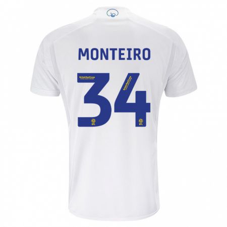 Kandiny Uomo Maglia Diogo Monteiro #34 Bianco Kit Gara Home 2023/24 Maglietta