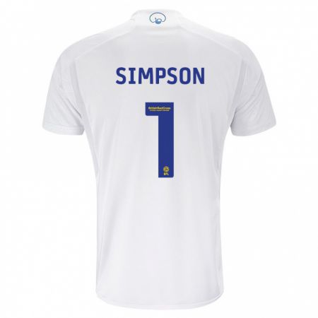 Kandiny Uomo Maglia Carrie Simpson #1 Bianco Kit Gara Home 2023/24 Maglietta