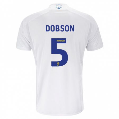 Kandiny Uomo Maglia Ellie Dobson #5 Bianco Kit Gara Home 2023/24 Maglietta