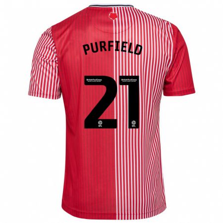 Kandiny Hombre Camiseta Jemma Elizabeth Purfield #21 Rojo 1ª Equipación 2023/24 La Camisa