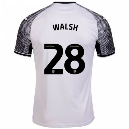 Kandiny Uomo Maglia Liam Walsh #28 Bianco Kit Gara Home 2023/24 Maglietta