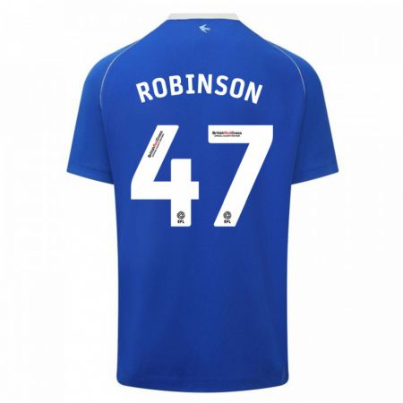 Kandiny Uomo Maglia Callum Robinson #47 Blu Kit Gara Home 2023/24 Maglietta