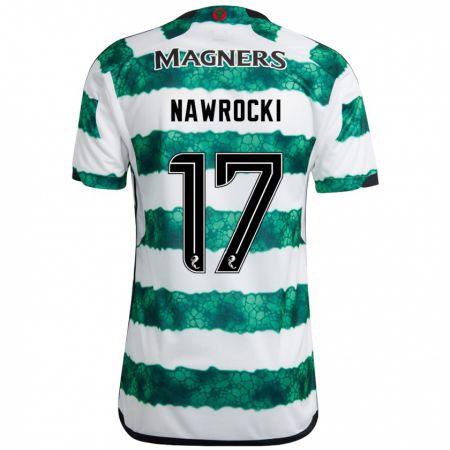 Kandiny Uomo Maglia Maik Nawrocki #17 Verde Kit Gara Home 2023/24 Maglietta