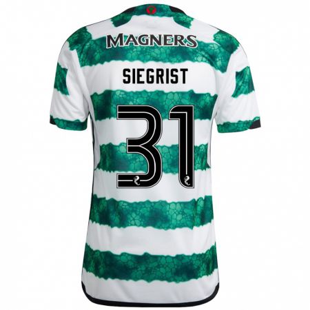 Kandiny Uomo Maglia Benjamin Siegrist #31 Verde Kit Gara Home 2023/24 Maglietta