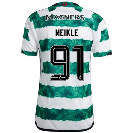 Kandiny Uomo Maglia Jamie Meikle #91 Verde Kit Gara Home 2023/24 Maglietta