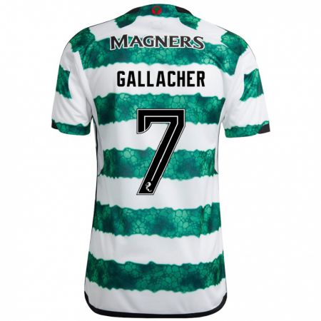 Kandiny Uomo Maglia Amy Gallacher #7 Verde Kit Gara Home 2023/24 Maglietta