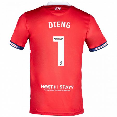 Kandiny Uomo Maglia Seny Dieng #1 Rosso Kit Gara Home 2023/24 Maglietta