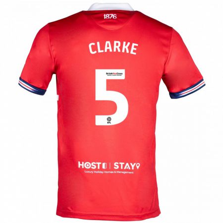 Kandiny Heren Matt Clarke #5 Rood Thuisshirt Thuistenue 2023/24 T-Shirt België