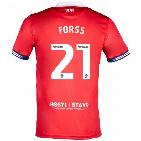 Kandiny Uomo Maglia Marcus Forss #21 Rosso Kit Gara Home 2023/24 Maglietta