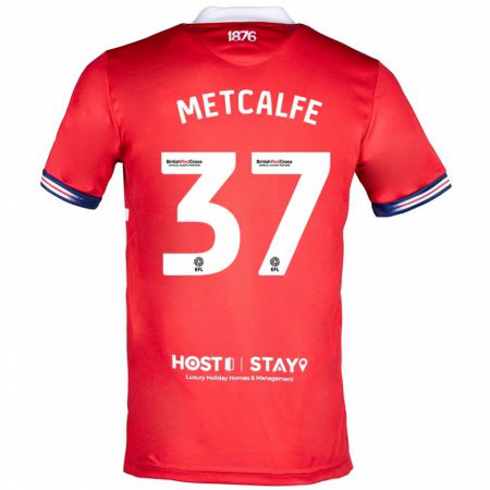 Kandiny Herren Max Metcalfe #37 Rot Heimtrikot Trikot 2023/24 T-Shirt Österreich