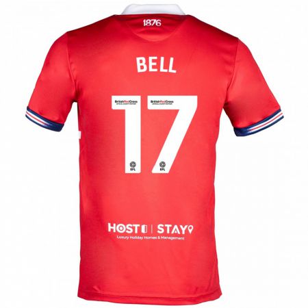 Kandiny Uomo Maglia Millie Bell #17 Rosso Kit Gara Home 2023/24 Maglietta