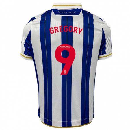 Kandiny Hombre Camiseta Lee Gregory #9 Azul Blanco 1ª Equipación 2023/24 La Camisa