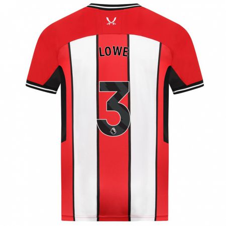 Kandiny Hombre Camiseta Max Lowe #3 Rojo 1ª Equipación 2023/24 La Camisa