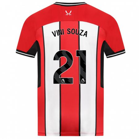 Kandiny Uomo Maglia Vini Souza #21 Rosso Kit Gara Home 2023/24 Maglietta