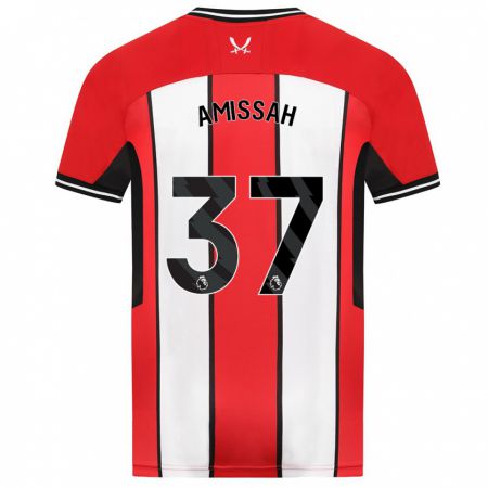 Kandiny Hombre Camiseta Jordan Amissah #37 Rojo 1ª Equipación 2023/24 La Camisa