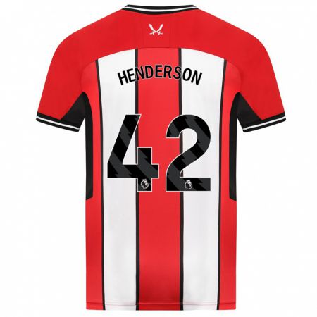 Kandiny Hombre Camiseta Peyton Henderson #42 Rojo 1ª Equipación 2023/24 La Camisa