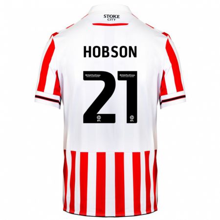 Kandiny Hombre Camiseta Elizabeth Hobson #21 Rojo Blanco 1ª Equipación 2023/24 La Camisa