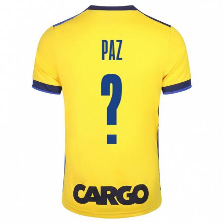 Kandiny Hombre Camiseta Jonathan Paz #0 Amarillo 1ª Equipación 2023/24 La Camisa