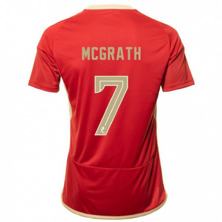 Kandiny Uomo Maglia Jamie Mcgrath #7 Rosso Kit Gara Home 2023/24 Maglietta