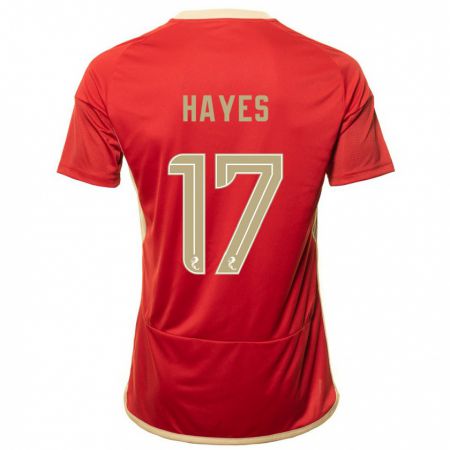 Kandiny Hombre Camiseta Jonny Hayes #17 Rojo 1ª Equipación 2023/24 La Camisa