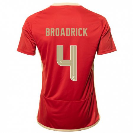 Kandiny Uomo Maglia Jessica Broadrick #4 Rosso Kit Gara Home 2023/24 Maglietta