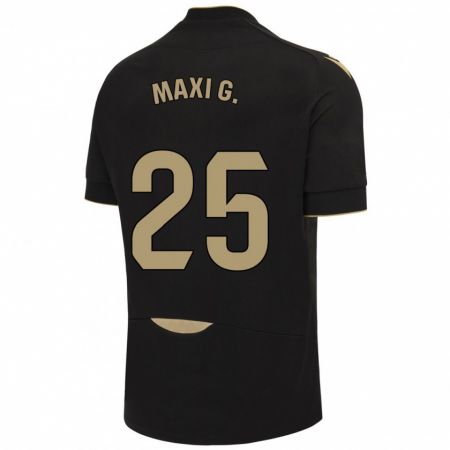 Kandiny Hombre Camiseta Maxi Gómez #25 Negro 2ª Equipación 2023/24 La Camisa