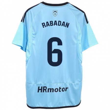 Kandiny Hombre Camiseta David Rabadán #6 Azul 2ª Equipación 2023/24 La Camisa