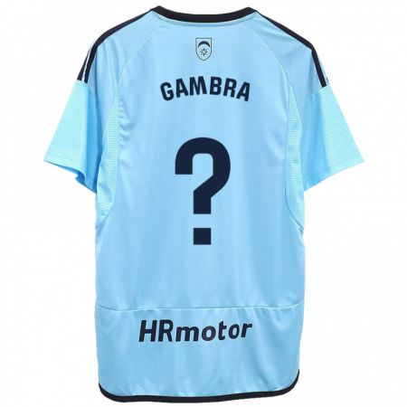 Kandiny Hombre Camiseta Javi Gambra #0 Azul 2ª Equipación 2023/24 La Camisa