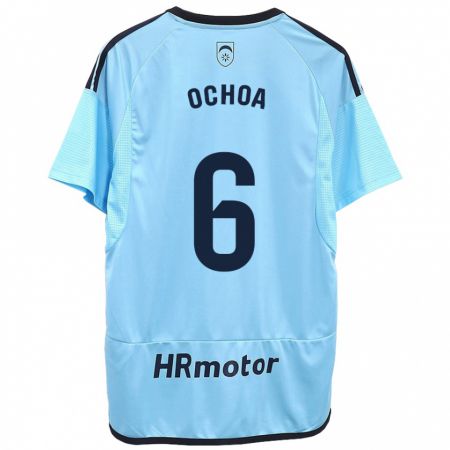 Kandiny Hombre Camiseta Celia Ochoa Ibañez #6 Azul 2ª Equipación 2023/24 La Camisa