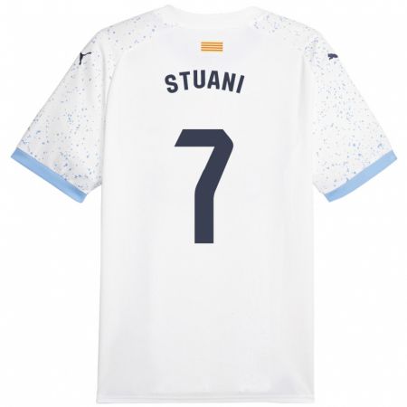 Kandiny Uomo Maglia Cristhian Stuani #7 Bianco Kit Gara Away 2023/24 Maglietta