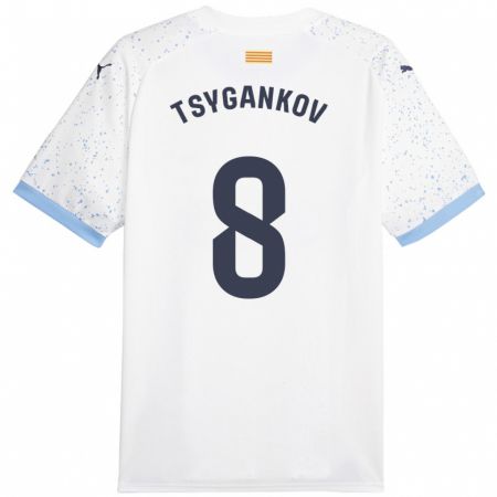 Kandiny Uomo Maglia Viktor Tsygankov #8 Bianco Kit Gara Away 2023/24 Maglietta