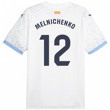 Kandiny Uomo Maglia Dmytro Melnichenko #12 Bianco Kit Gara Away 2023/24 Maglietta