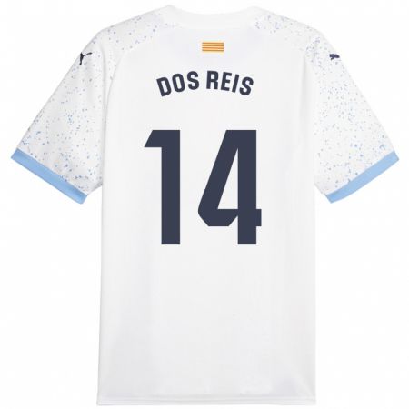 Kandiny Uomo Maglia Leo Dos Reis #14 Bianco Kit Gara Away 2023/24 Maglietta