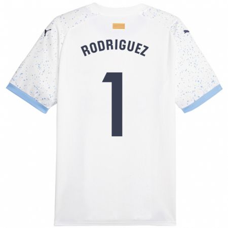 Kandiny Uomo Maglia Maria Rodríguez #1 Bianco Kit Gara Away 2023/24 Maglietta