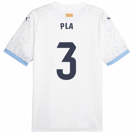 Kandiny Uomo Maglia Marta Pla #3 Bianco Kit Gara Away 2023/24 Maglietta